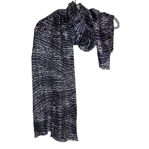 Calvin Klein 100% Silk Zebra Print Long Scarf 
Classic Feminine Flowy Timeless - Picture 1 of 4